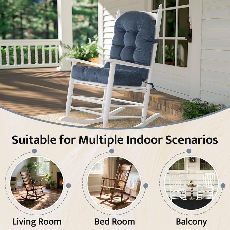 mudilun Adirondack Chair Cushions Non-Slip Indoor Rocking Chair Cushion with Straps Tufted Adirondack Chair Pads for Bedroom Living Room Porch Rocker - Image 5